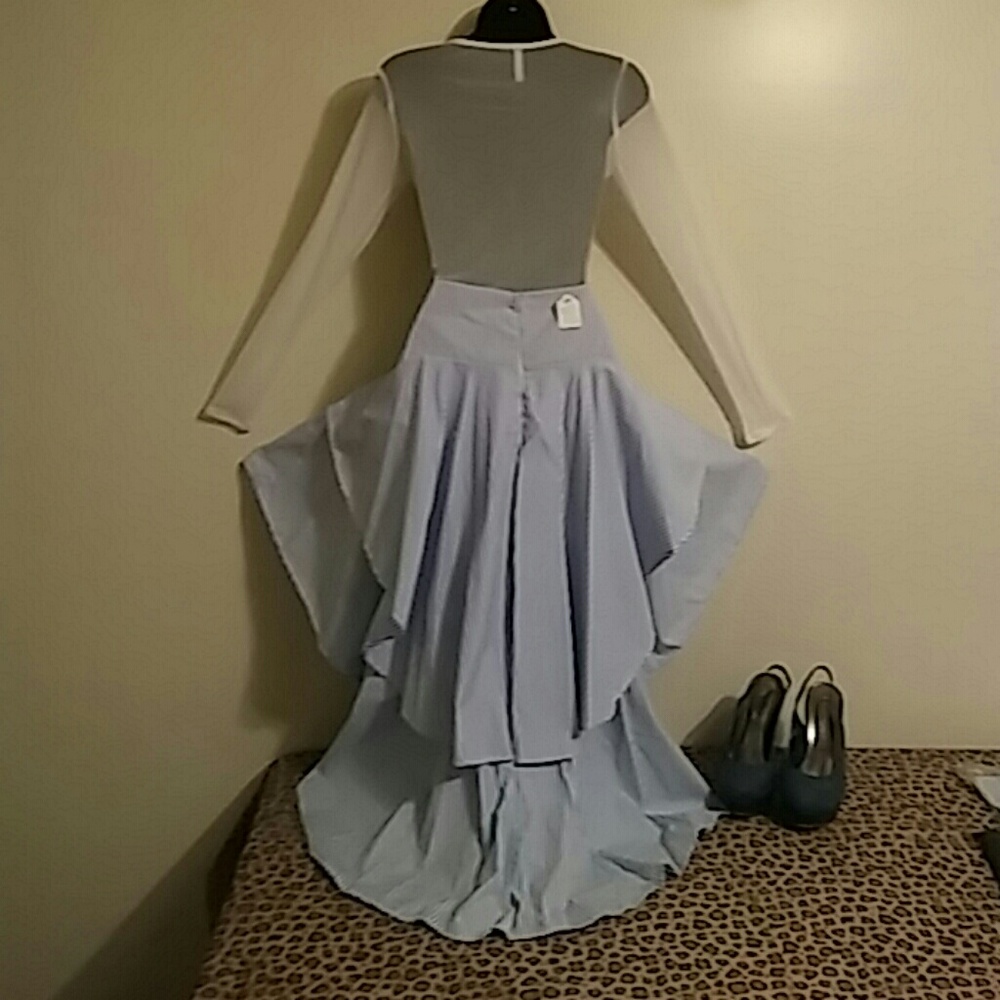 Light Blue Ruffle Swing Skirt - Picture 4 of 4